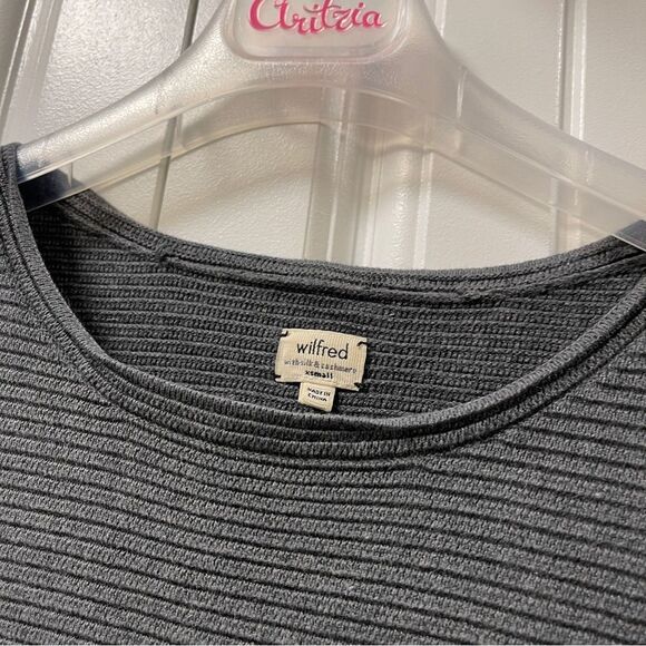 Aritzia Wilfred Blanchard Silk & Cashmere Grey Ribbed Sweater Size XS - Picture 10 of 16